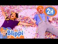 Blippi And Meekah Make Colorful Confetti Angels Blippi Educational Kids Videos After School