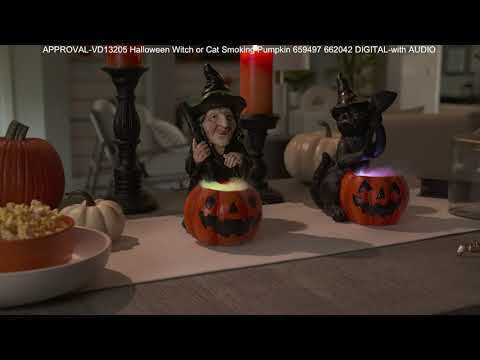Halloween 12 Illuminated Witch with Smoking Pumpkin