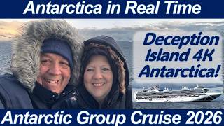 SCENIC CRUISING! Sailing an ACTIVE Volcano in Antarctica | Deception Island 4K Balcony View