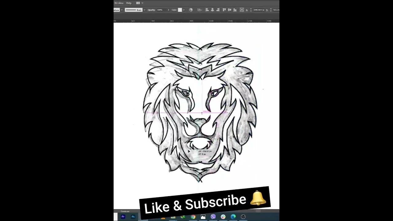 Lion Vector Art Adobe Illustrator #shorts
