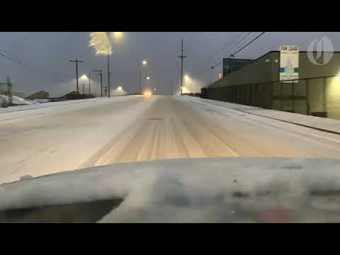 Time lapse video of a snowy drive through SE Portland on Feb. 12