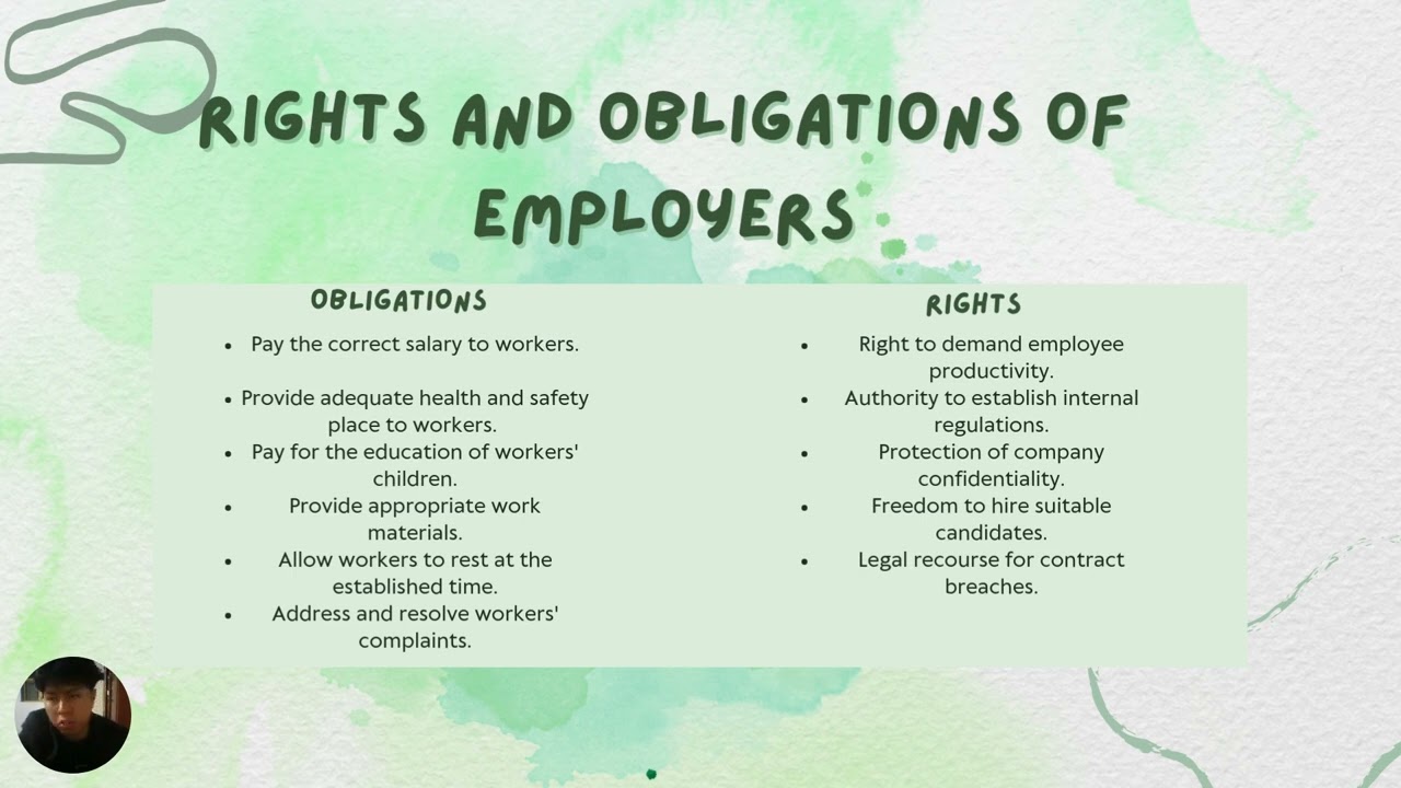 The labor code, types of contracts, and the rights and obligations of employers  and employees