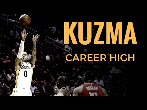 Kyle Kuzma Highlights - Career High - LA Lakers vs Houston Rockets December 20th 2017 12-20-17