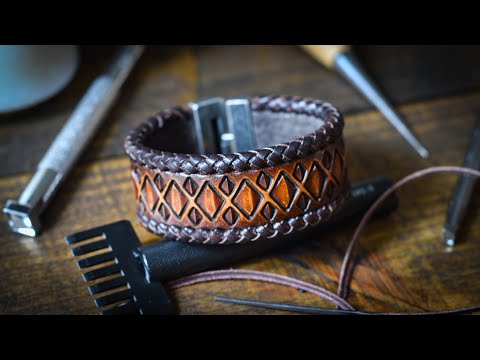 Making A Handmade Braided & Tooled Leather Cuff - Leather Craft
