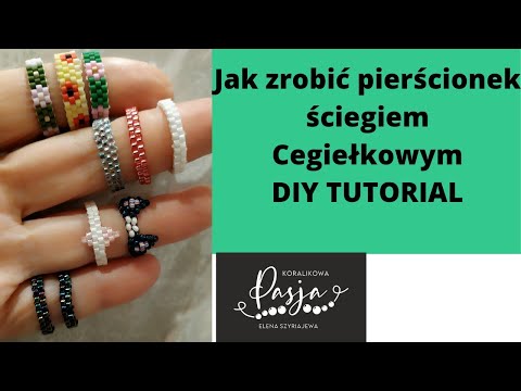 Jak zrobić pierścionek ściegiem cegiełkowym DYI TUTORIAL lenaszy1108@gmail.com