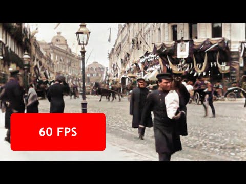 [60 fps] Москва, Тверская улица, 1896 год