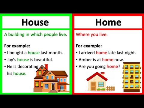 Part of a video titled HOUSE vs HOME | What's the difference? - YouTube
