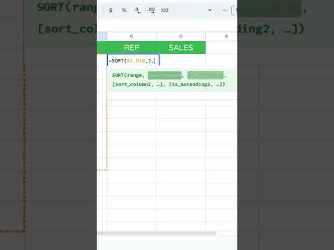 Sort Data Ascending or Descending with Sort Formula