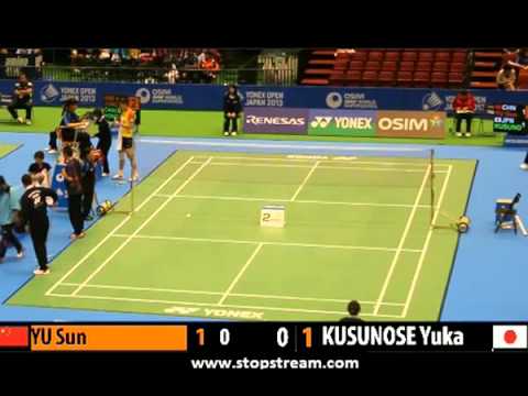 R32 - WS - Kusunose Yuka(楠濑由佳) vs Sun Yu - 2013 Japan Open