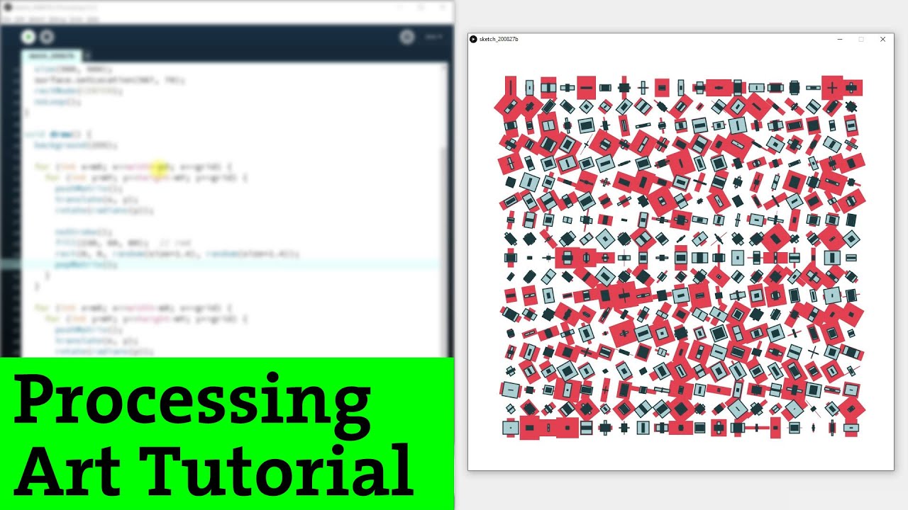 Ep.12 Processing Art tutorial  | Generative Grid Drawings (Creative coding)