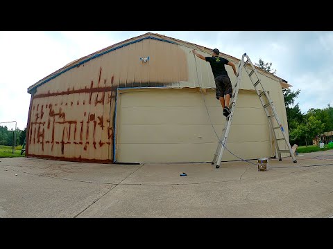 Airless Spray Paint Metal Building? Step-by-Step how to Paint Metal Building like a Pro (SATISFYING)