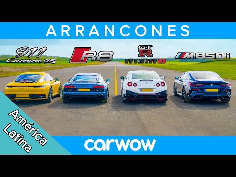 Nuevo 911 vs GT-R NISMO vs Audi R8 vs BMW M850i – ARRANCONES, CARRERA EN MOV. Y PRUEBA DE FRENADO