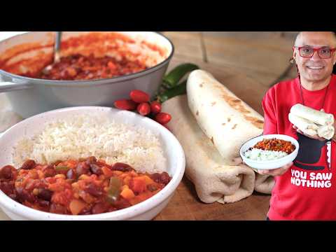 CHILI DI VERDURE E FAGIOLI alla Messicana con BURRITOS