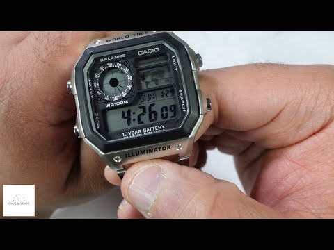 Casio  "Royale" World Time AE1200WHD-1A Stainless Digital Watch Review