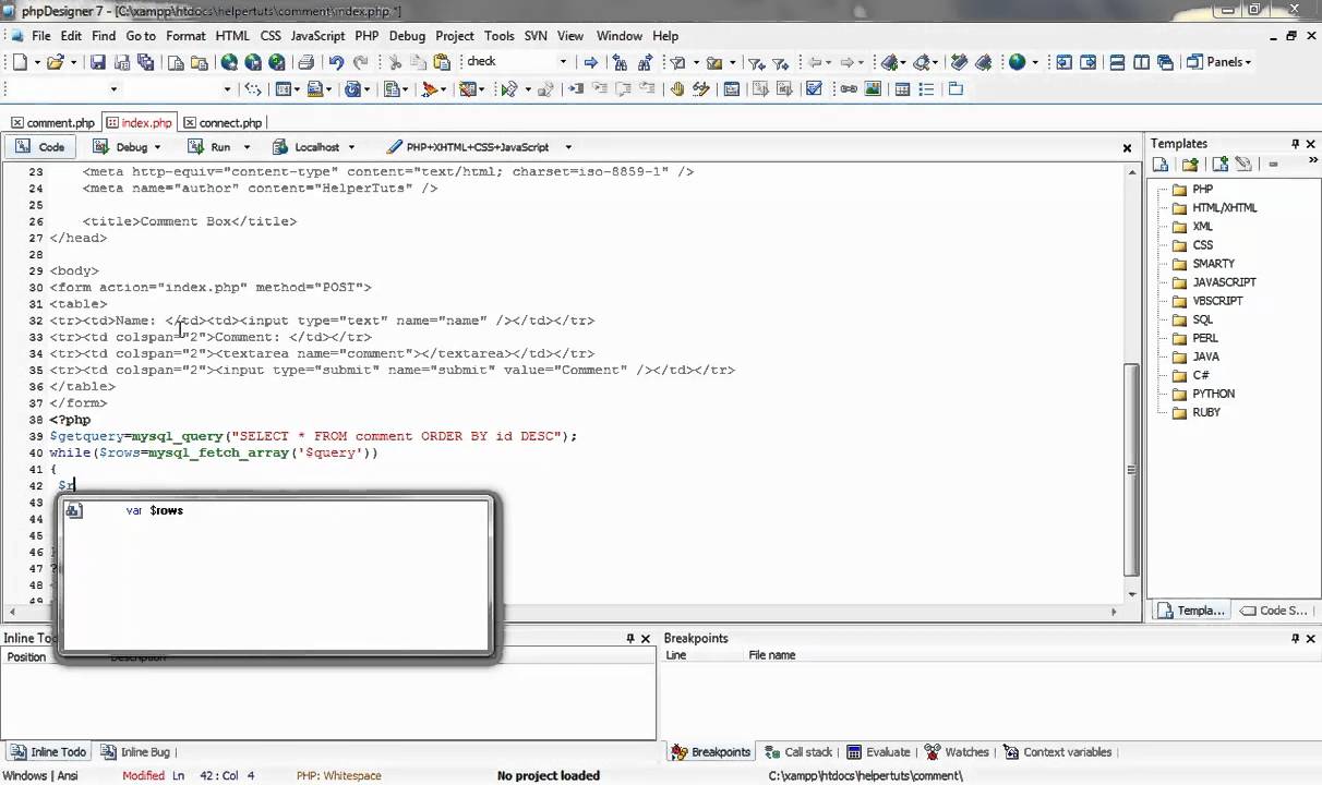 How to Create PHP Comment box using MySQL Database - Part 2