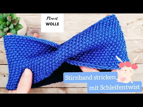 Stirnband stricken mit Schleifentwist - für Anfänger