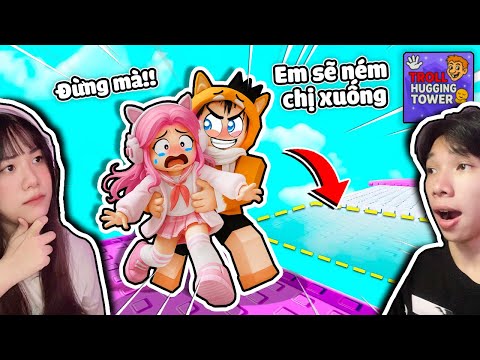 Troll Challenge Hugging Your Lover Jumping Tower 🤗 Crazy and Kemy Parkour Hugging Tower Roblox 😂