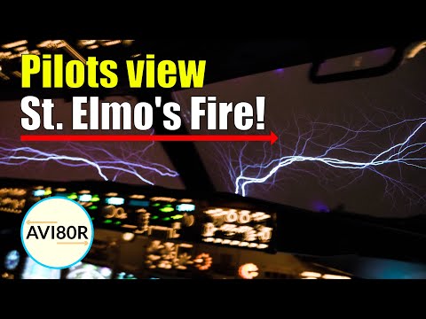 Airbus A320neo St. Elmo's Fire. Pilots view