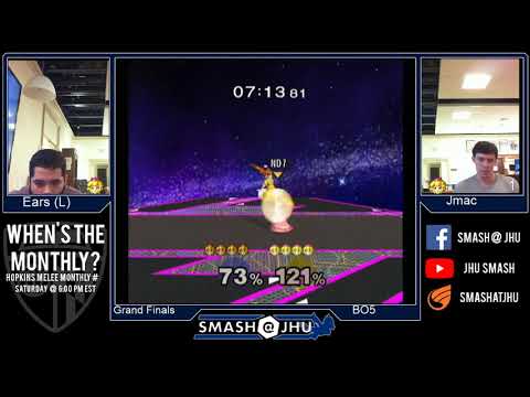 Smash@JHU Monthly #3 F18 | Ears (P3 Peach) vs. Jmac (P2 Peach) - Grand Finals SSBM