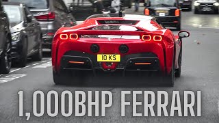 Chasing a 1,000bhp Ferrari SF90 Through London in a Mustang Mach-E!! by Supercars of London