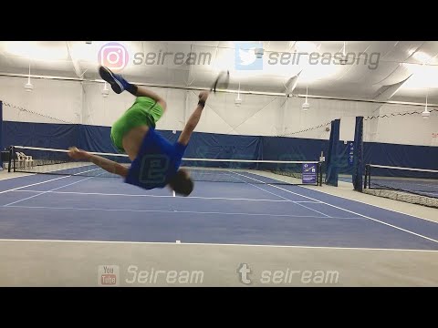 NINJA Tennis Serve! (Seirea Tennis Trickshot #1)