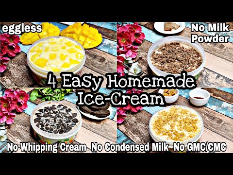 Easy Ice Cream Recipe | Homemade Ice cream Recipe without Whipping Cream, No Condensed Milk