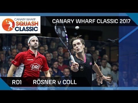 Squash: Rösner v Coll - Canary Wharf Classic 2017 Rd 1 Highlights