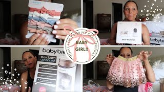 WHAT I GOT FOR MY BABY SPRINKLE 🎀 3rd time mom + first baby girl!