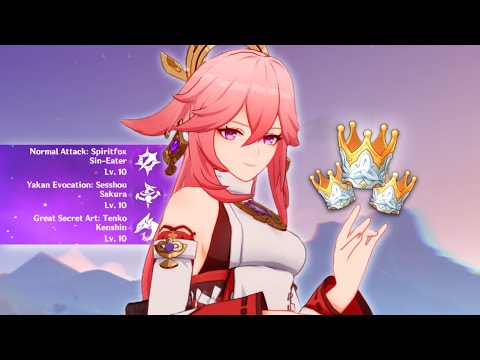 building, triple crowning and maxing out yae miko | perfecting my account