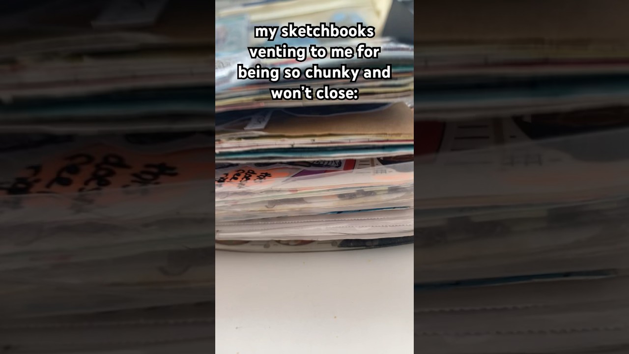 struggles of having a chunky sketchbook😔 #art #silly #sketchbook #sketch #drawing #relatable
