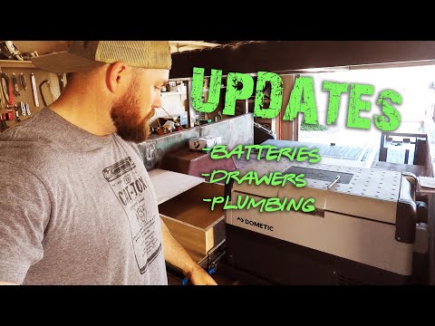M101 Trailer Build E12 - Updates; Batteries, Drawers, Plumbing