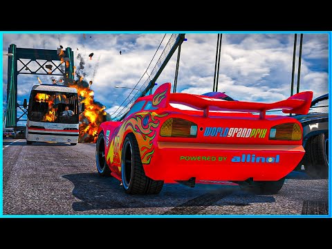 *CRAZY* Cars Lightning McQueen Crashes Ep.24 – GTA 5