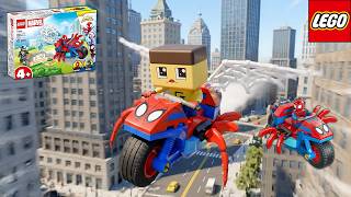 ぐちお、スパイダーマンのバイク盗んだ。最強の敵と戦う！【LEGO レゴ】