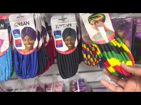 Buying Head wraps at the beauty supply store