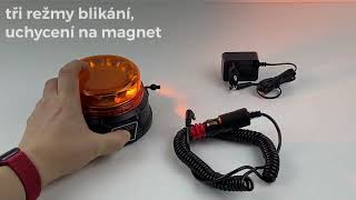 AKU LED maják, 12x3W oranžový, magnet, ECE R10, R65