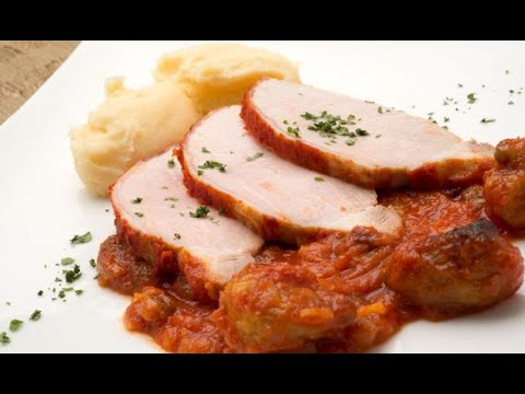 Receta de lomo de cerdo al horno con puré de patatas - Karlos Arguiñano