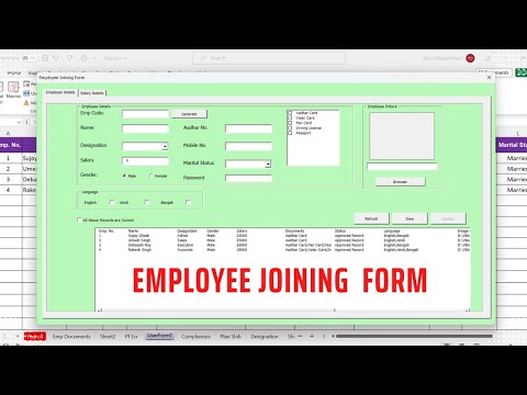 Excel Vba Form Part: 17- Employee Joining Form -5 (Salary Calculation),  Excel Vba Tutorial in Hindi