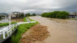 preview picture of video '九州北部豪雨 2012年07月14日 うきは市巨瀬川　かっぱ橋付近上流側'
