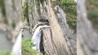 Ladzhanuri Unique Dam With Spillway Into Mountain