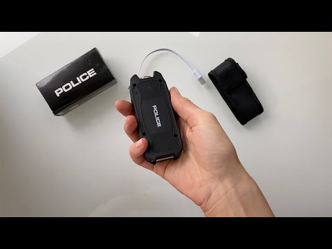 POLICE Stun Gun 1901 - Max Voltage USB Rechargeable With LED Flashlight - Black