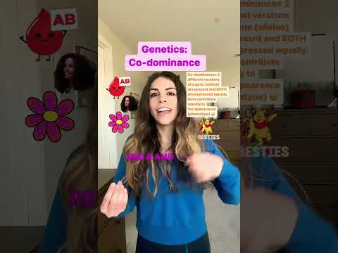 Co-dominance genetics in 1 minute #biology #biotechnology #genetics #exam #premed #prenursing