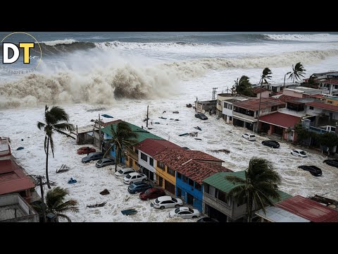 Huge Waves Hit Mexico! Hurricane Priscilla and Storm Surges Devastate Puerto Vallarta!