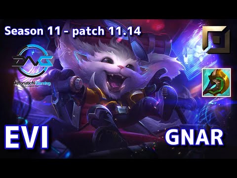【韓国サーバー/GM】DFM Evi ナー(Gnar) VS フィオラ(Fiora) TOP - Patch11.14 KR Ranked【LoL】