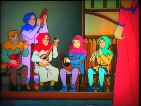 Trailer moment — the castle awakening as the end-title song swells