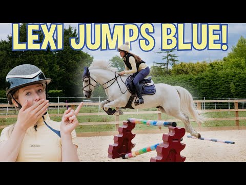 LEXI JUMPS MY NEW PONY BLUE!