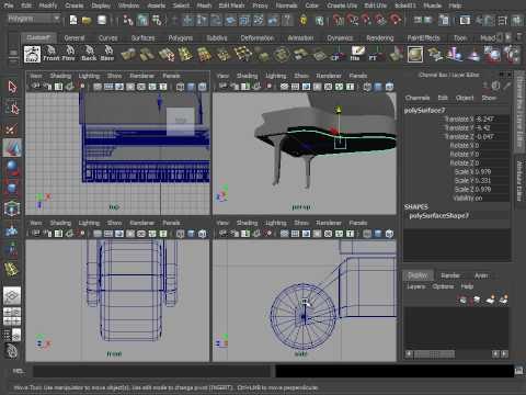 Create a Grand Piano in Maya Lesson 10