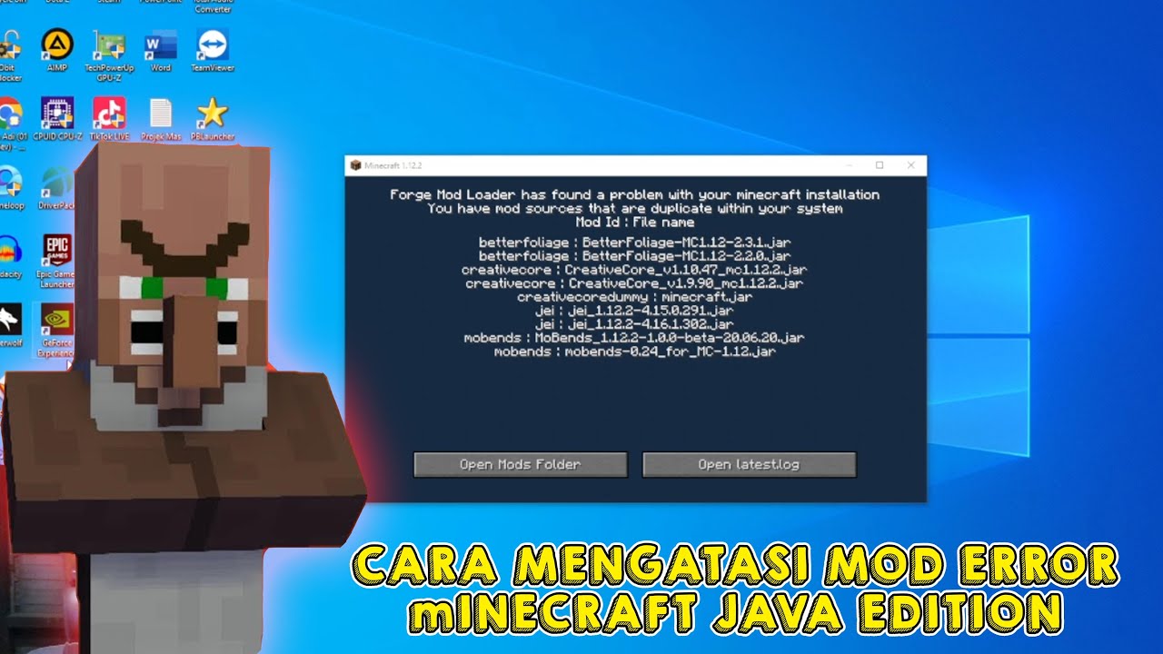 CARA MENGATASI MOD ERROR DI MINECRAFT JAVA EDITION