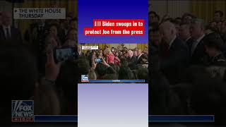 Jill Biden shields Joe from reporters #shorts
