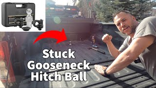 How to REMOVE stuck Curt Gooseneck Hitch Ball (RAM 3500 Cummins 6.7)