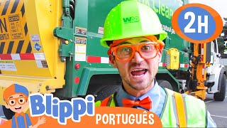 Blippi Explora Caminhões de Lixo e Reciclagem! | 2 HORAS DO BLIPPI! | Vídeos Educativos em Português
